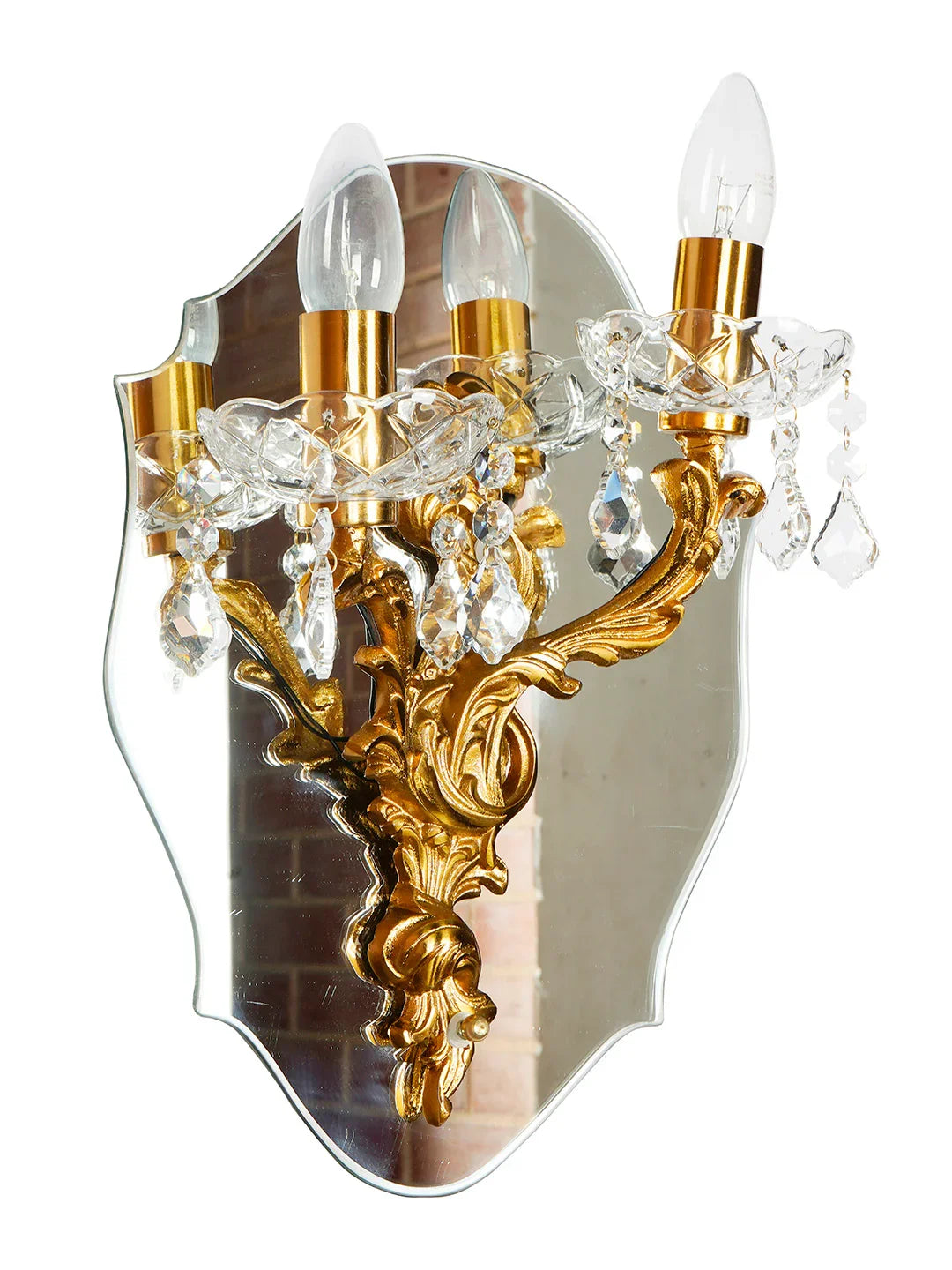 Vintage Gold Wall Sconce | Antique Brass Crystal Wall Light Lamp for Luxury Interiors
