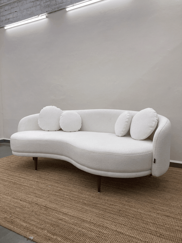 Kaya Sofa | Fabric Upholstery, Solid Teak Wood