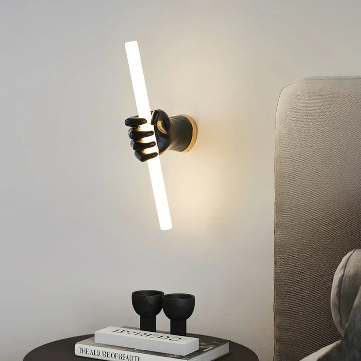 Modern Wall Light with Hand-Holding Tube Design – Creative LED Wall Lamp for Living Room