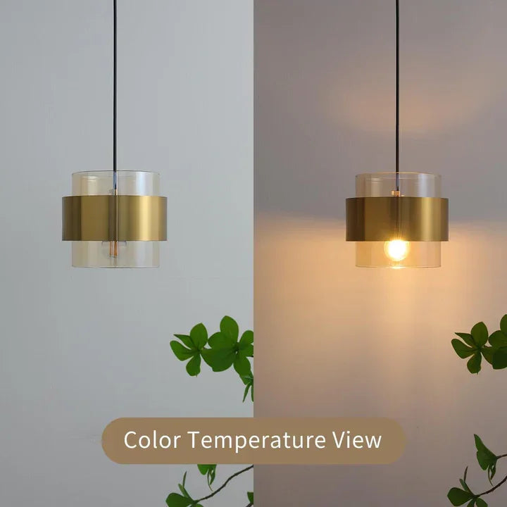 Modern Glass Pendant Light Fixtures Brass Ceiling Hanging Light