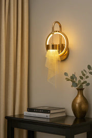 Elegant Brass & Acrylic Wall Sconce Light
