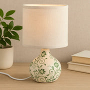 Handcrafted Ceramic Table Lamp with Linen Shade