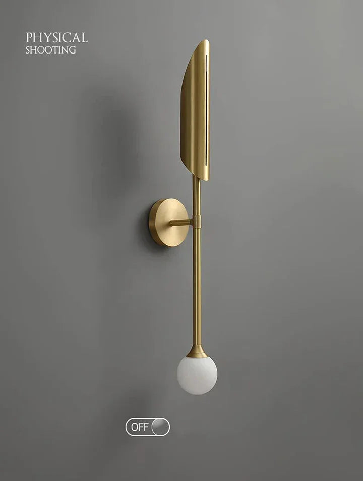 Long Frosted Glass metal Wall Light