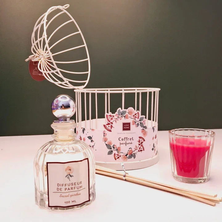 Aroma diffusor and Candle Gift box cage "Jungle"