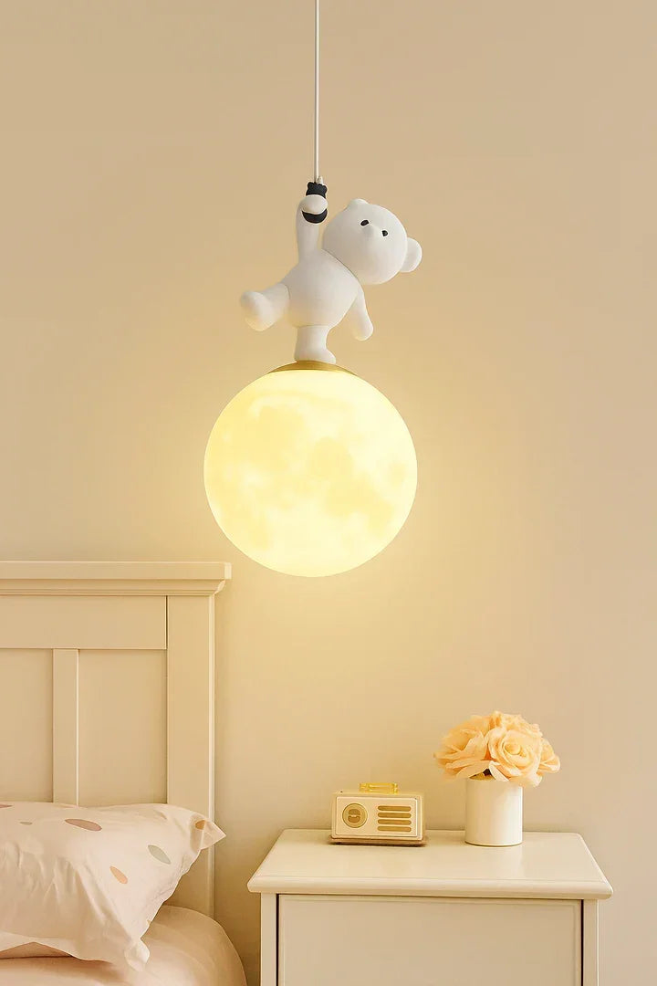 Pendant Kids Room Light with Glowing Light Cartoon Wall Light,