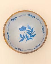 Frosted Wooden Salad Bowl - 10 + Servers