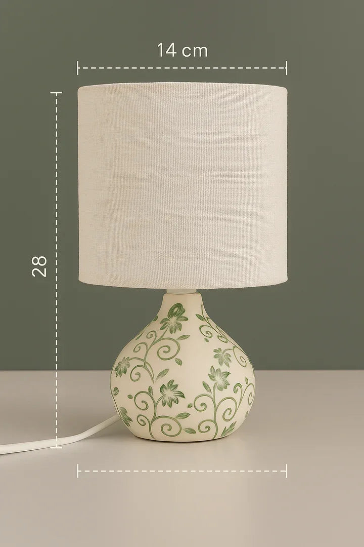Handcrafted Ceramic Table Lamp with Linen Shade