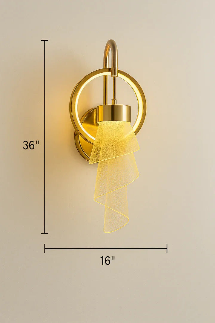 Elegant Brass & Acrylic Wall Sconce Light