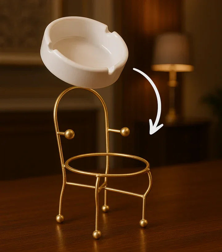 Chair-Shaped Metal Ashtray