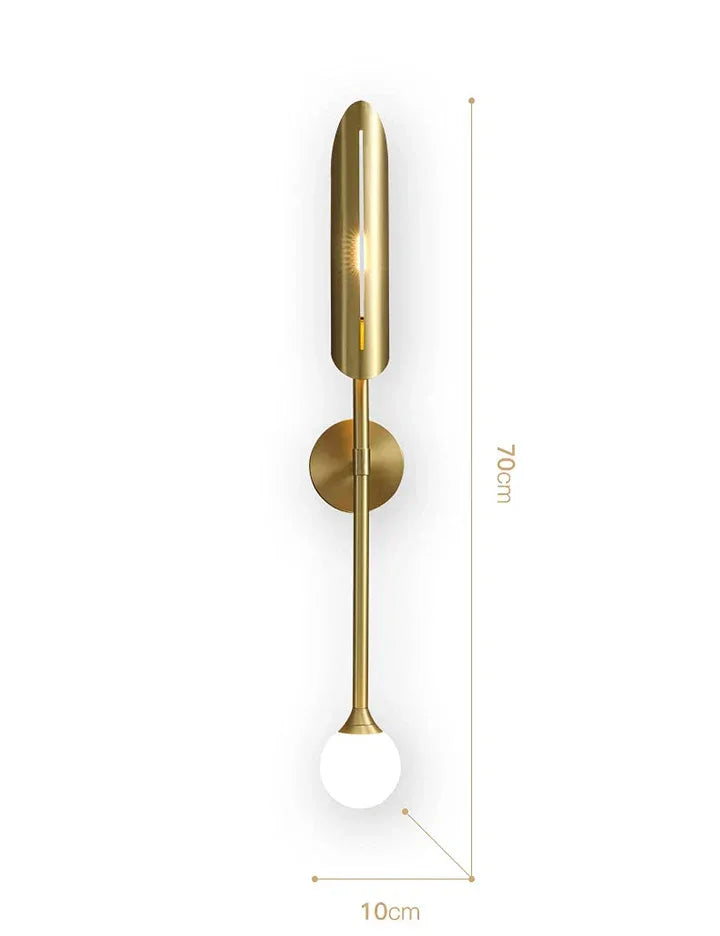 Long Frosted Glass metal Wall Light