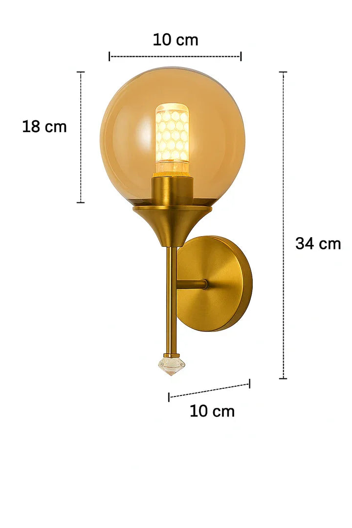 The Wall Lamps modern Clear Glass Led Wall Lamp