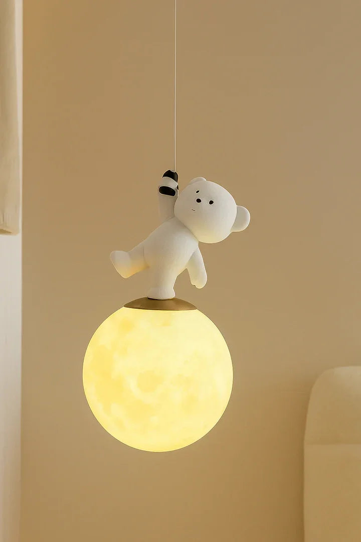 Pendant Kids Room Light with Glowing Light Cartoon Wall Light,
