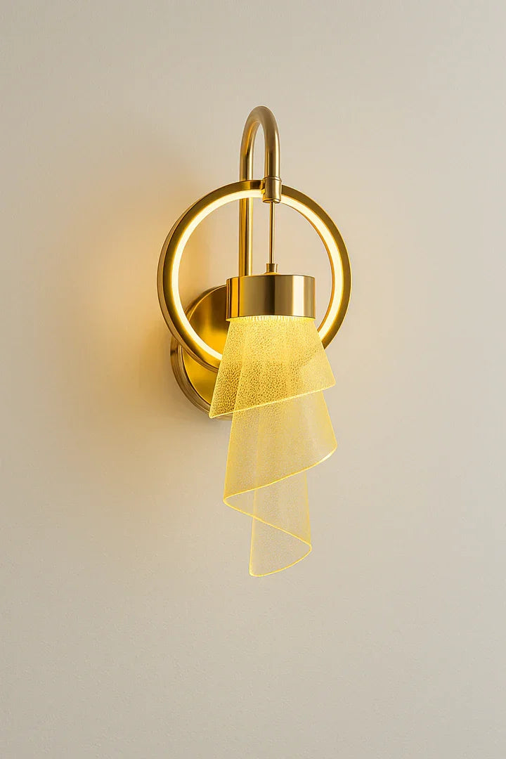 Elegant Brass & Acrylic Wall Sconce Light