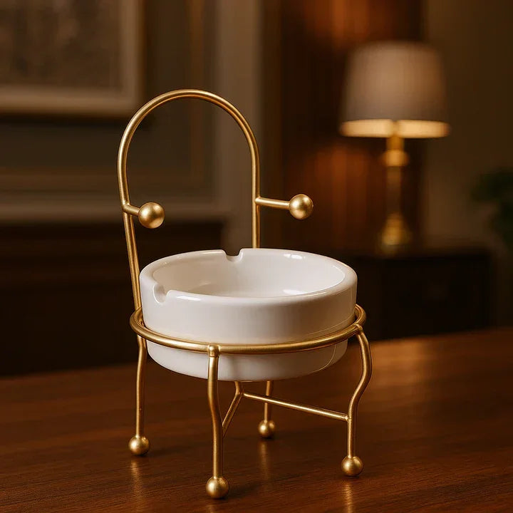 Chair-Shaped Metal Ashtray