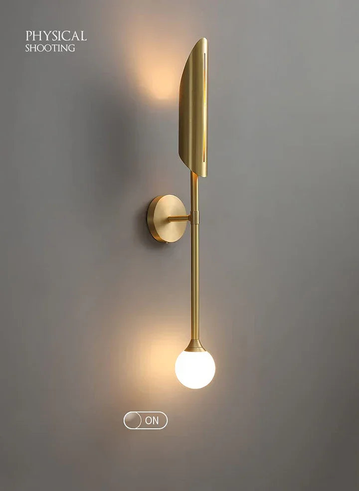 Long Frosted Glass metal Wall Light