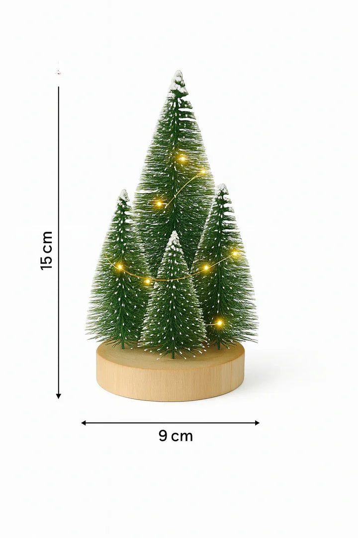 Mini Led Christmas Tree Set Table Décor | Artificial Xmas Tree Miniature Table Decor
