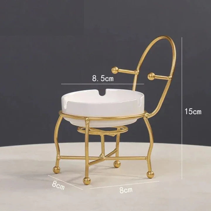 Chair-Shaped Metal Ashtray