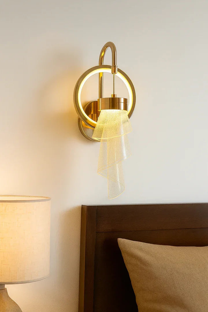 Elegant Brass & Acrylic Wall Sconce Light