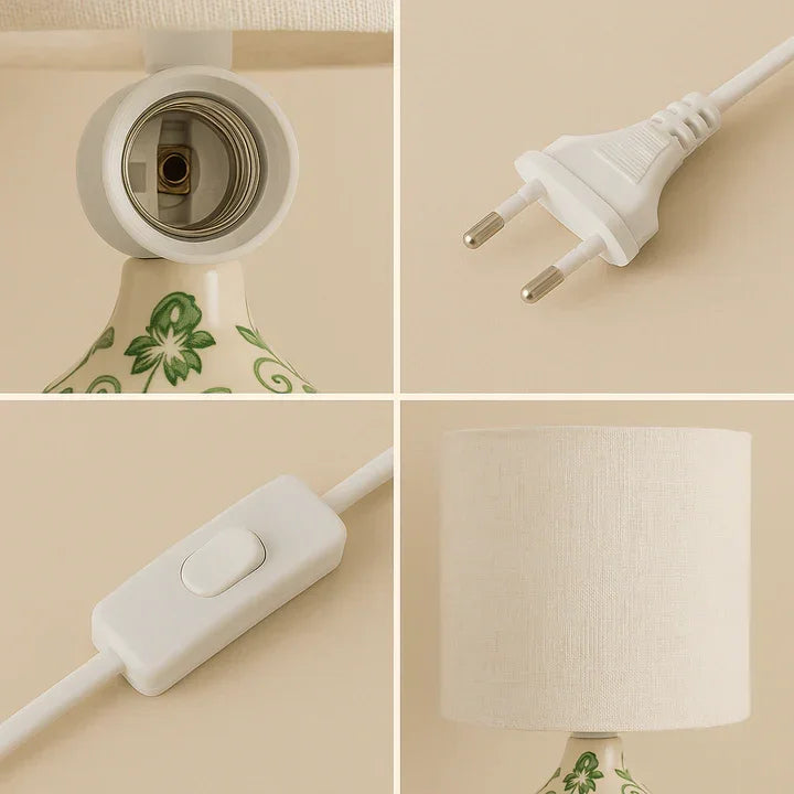 Handcrafted Ceramic Table Lamp with Linen Shade