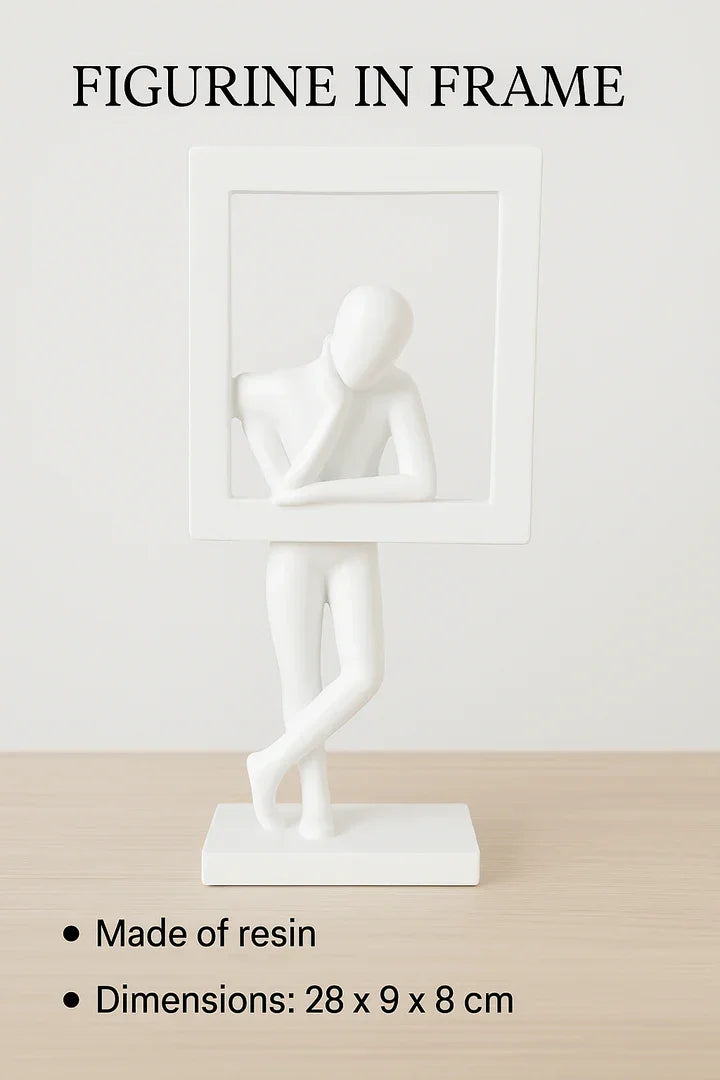 Elegant White Resin Abstract Table Decor Sculpture | Resin