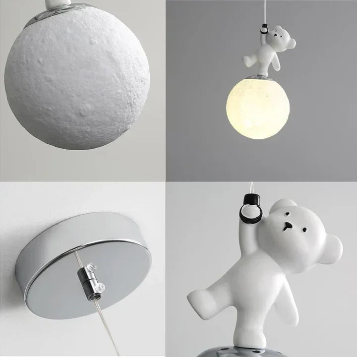 Pendant Kids Room Light with Glowing Light Cartoon Wall Light,