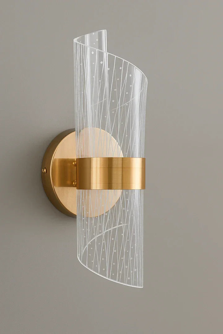 Premium Acrylic & Brass Wall Light with 3 Colour changing LED