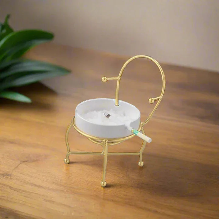 Chair-Shaped Metal Ashtray