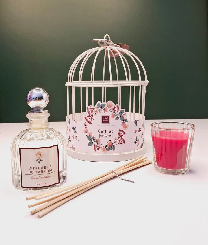 Aroma diffusor and Candle Gift box cage "Jungle"