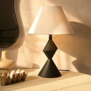 Wickly Designer Table Lamp for Living Room & Bedroom | Modern Black Bedside Lamp for Home Decor