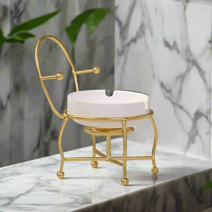 Chair-Shaped Metal Ashtray
