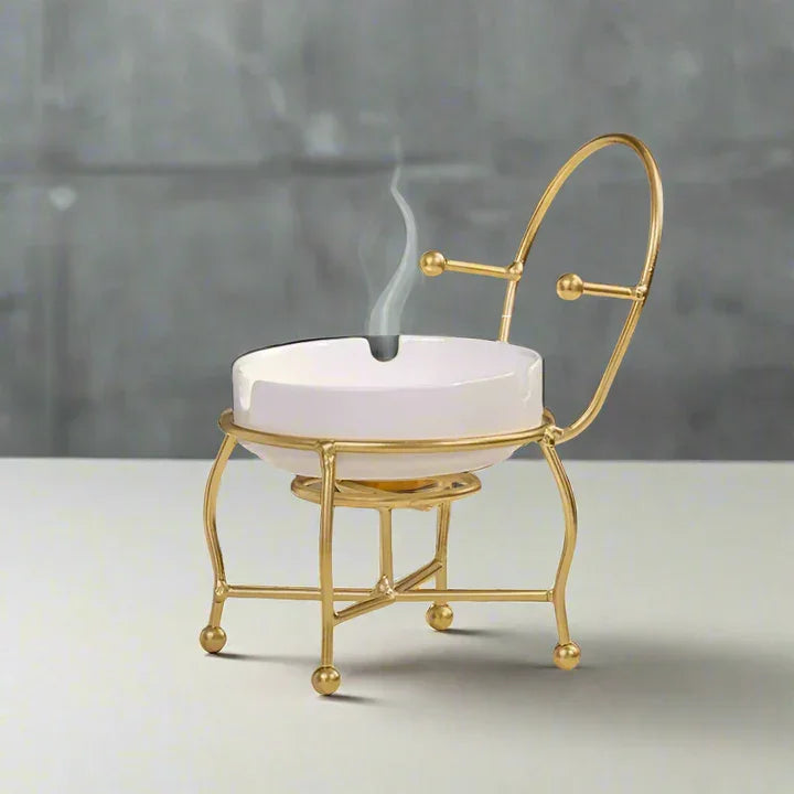 Chair-Shaped Metal Ashtray