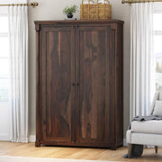 Claire Solid Sheesham Wood  Wardrobe In Provincial Teak Finish