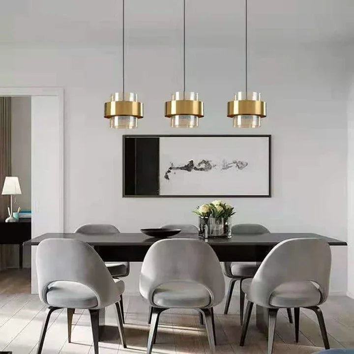 Modern Glass Pendant Light Fixtures Brass Ceiling Hanging Light