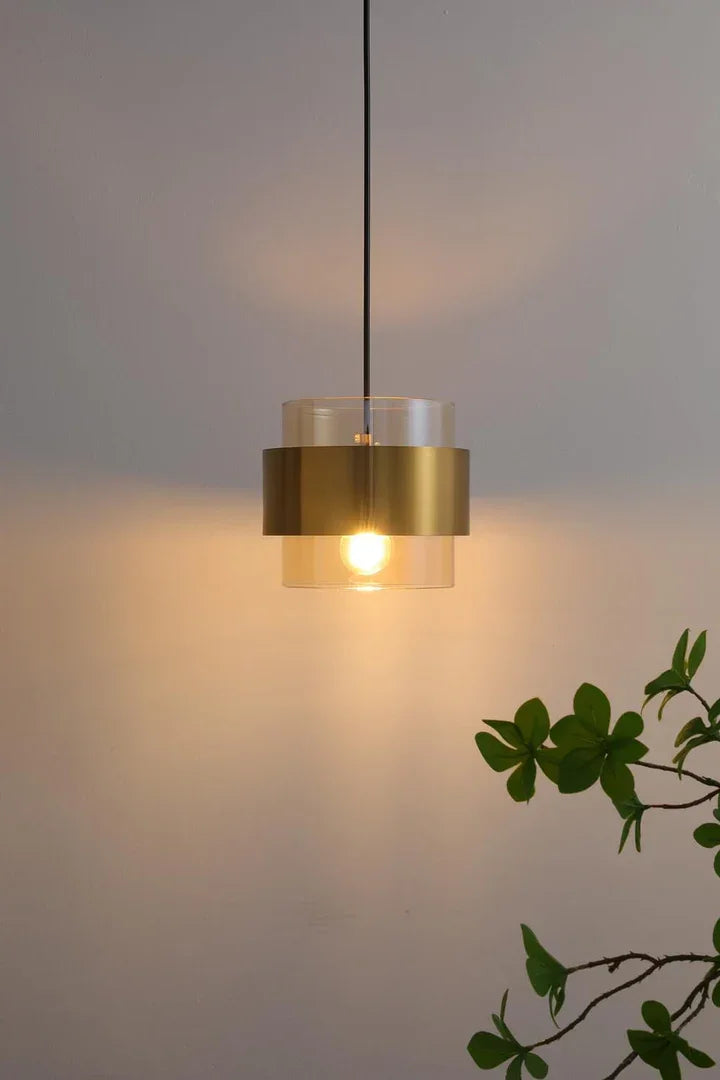 Modern Glass Pendant Light Fixtures Brass Ceiling Hanging Light
