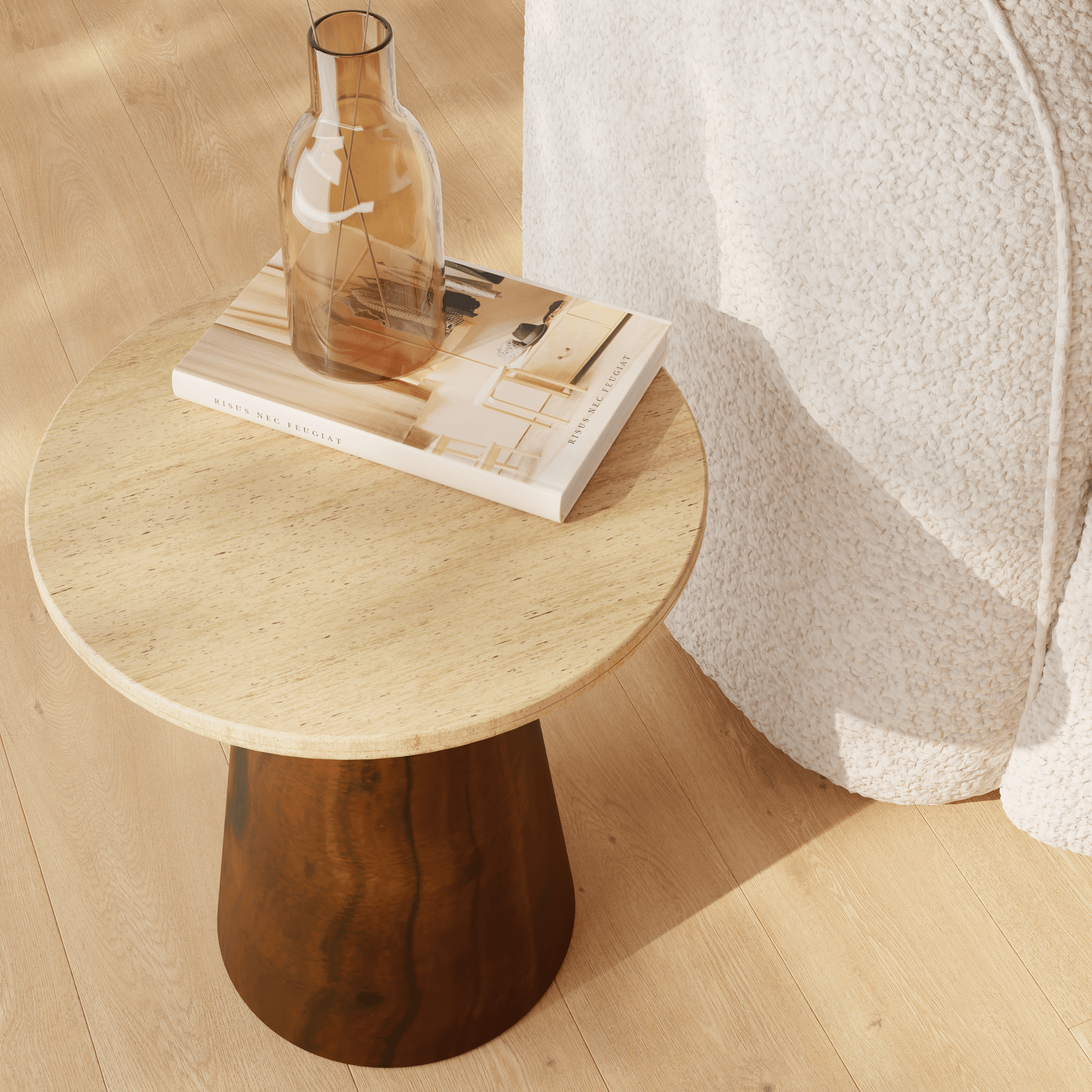 Rome Acacia Wood Side Table for Living Room| End Table For Home Decoration