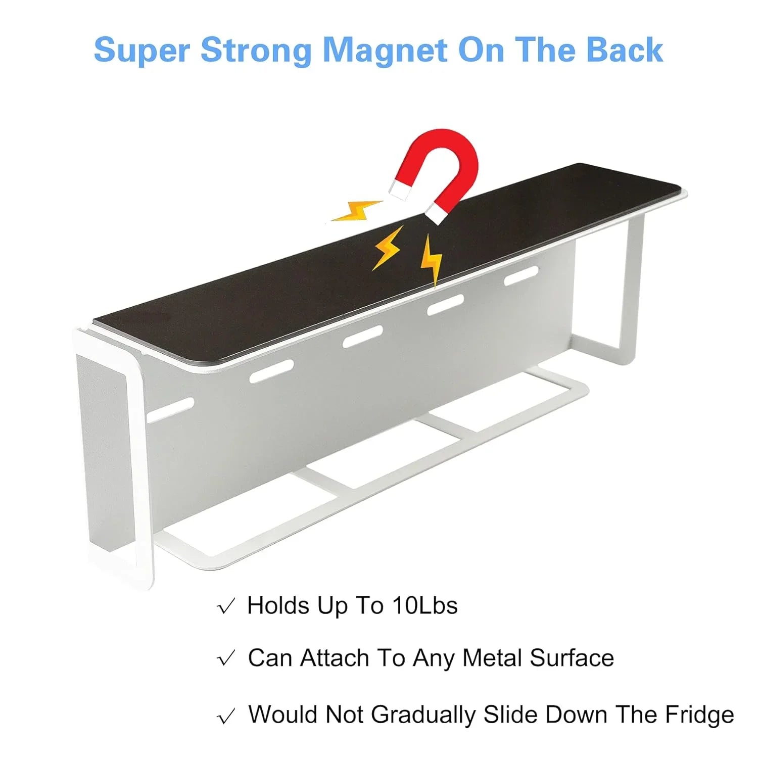 Magnetic Storage Shelf With  Hooks