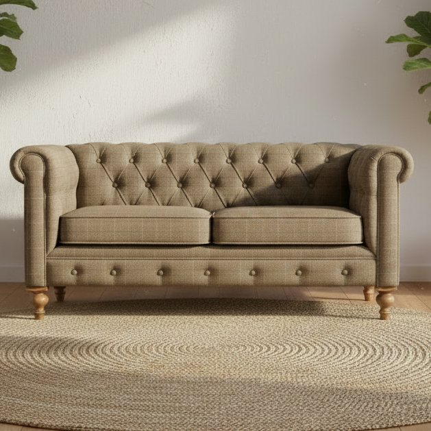 Multi Tweed 2 Seat Chesterfield
