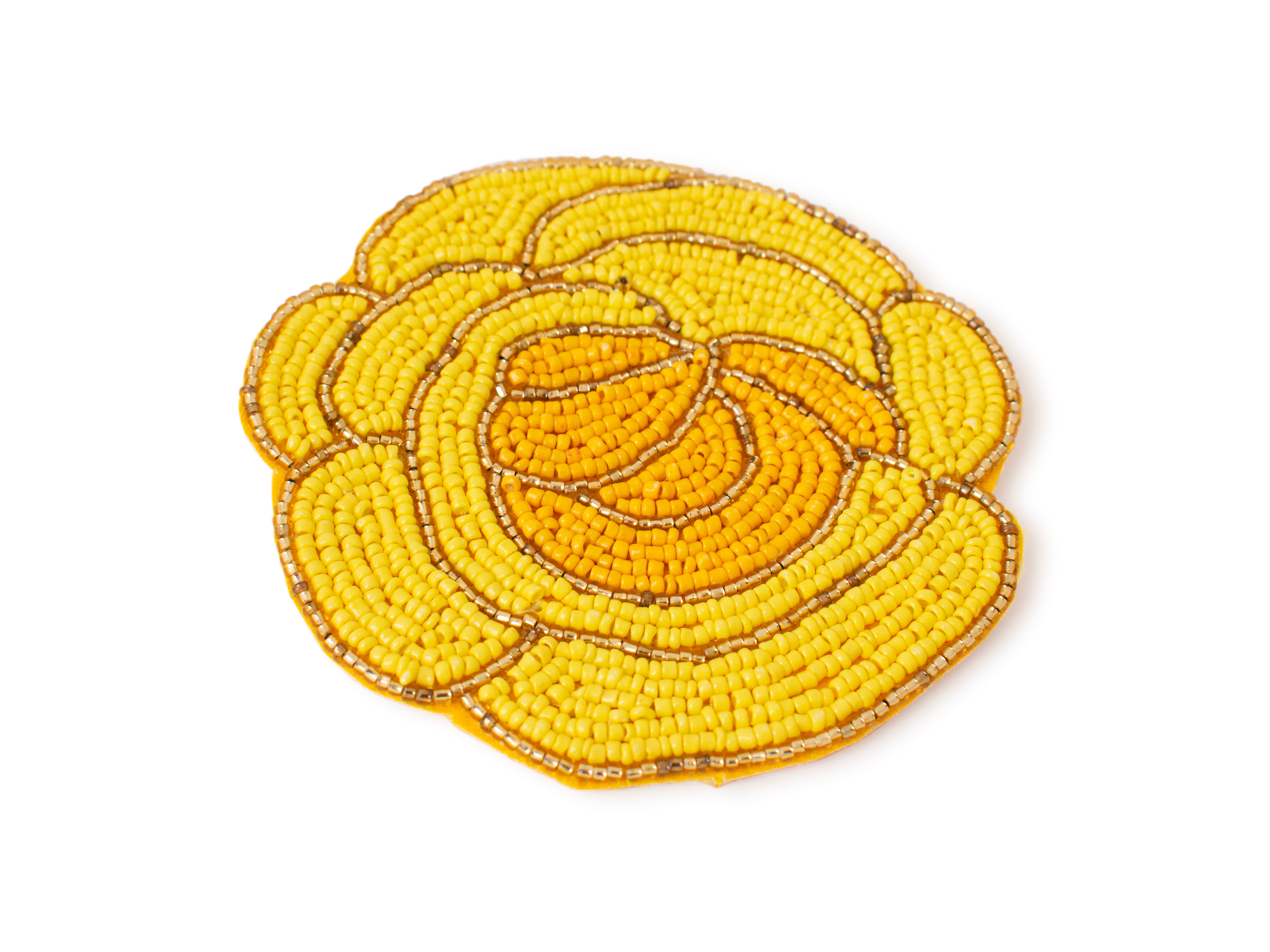 Beaded Rose Shaped Coasters