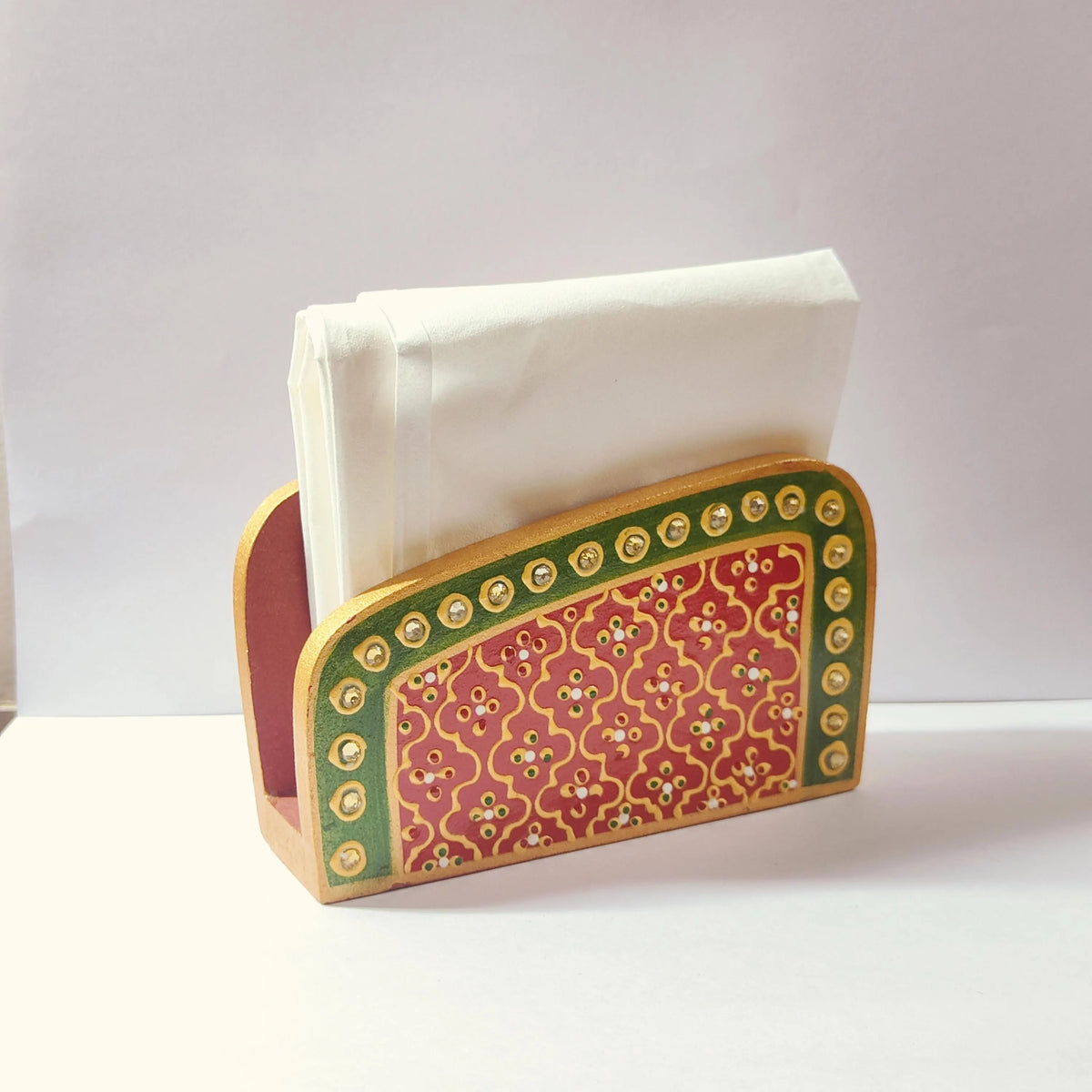 Meenakari Red Napkin Stand