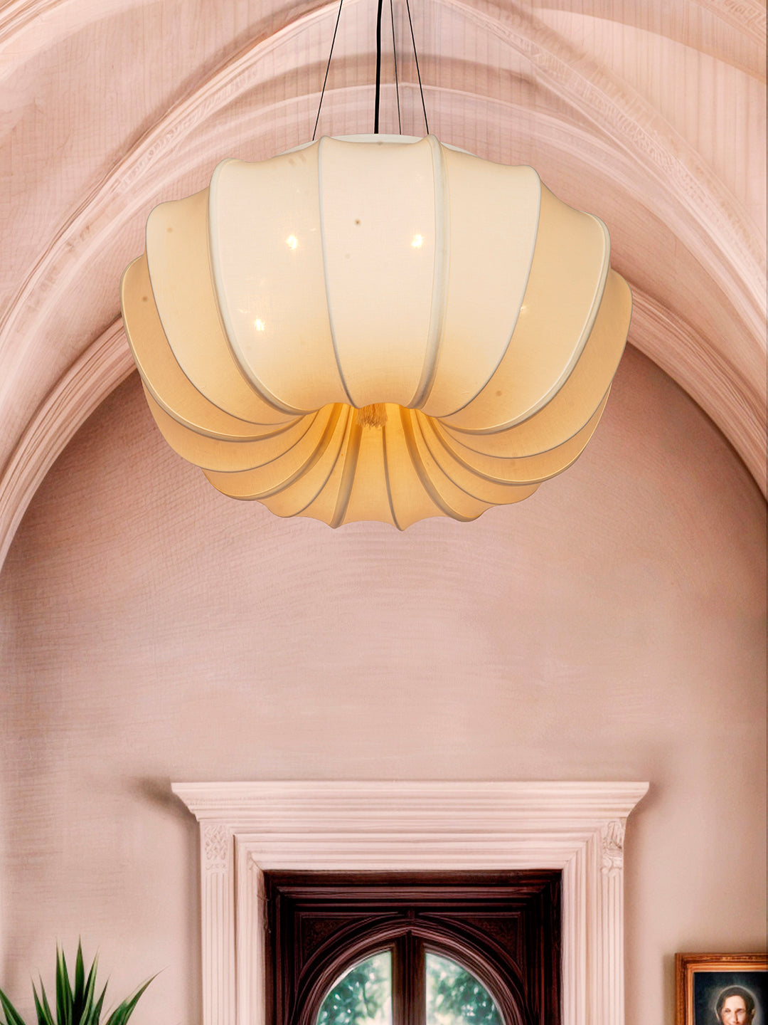 Modern Inverted Umbrella Fabric Pendant
  Light