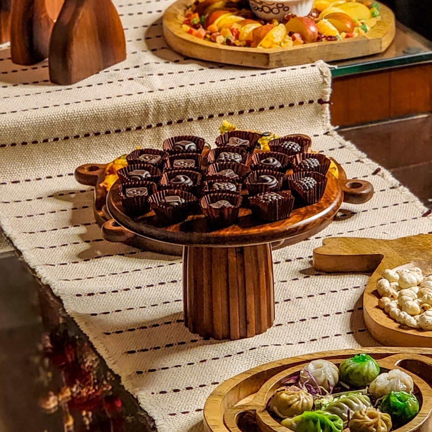 Cake Stand | Indian Rosewood Natural Wooden Cake Stand - 1 Pc