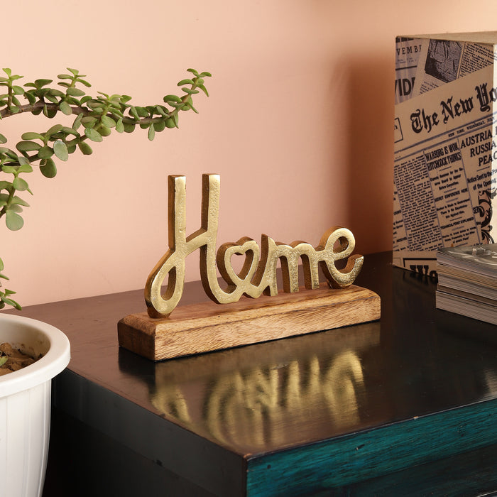 Metal Free Standing Tabletop Home Sign | - Gold