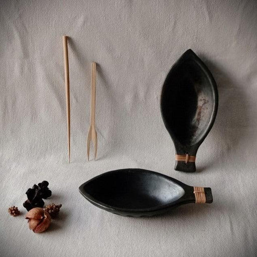 Buy Serving Bowl - Longpi Black Pottery Matsya Serving Bowl Set Of 2 by Terracotta By Sachii on IKIRU online store