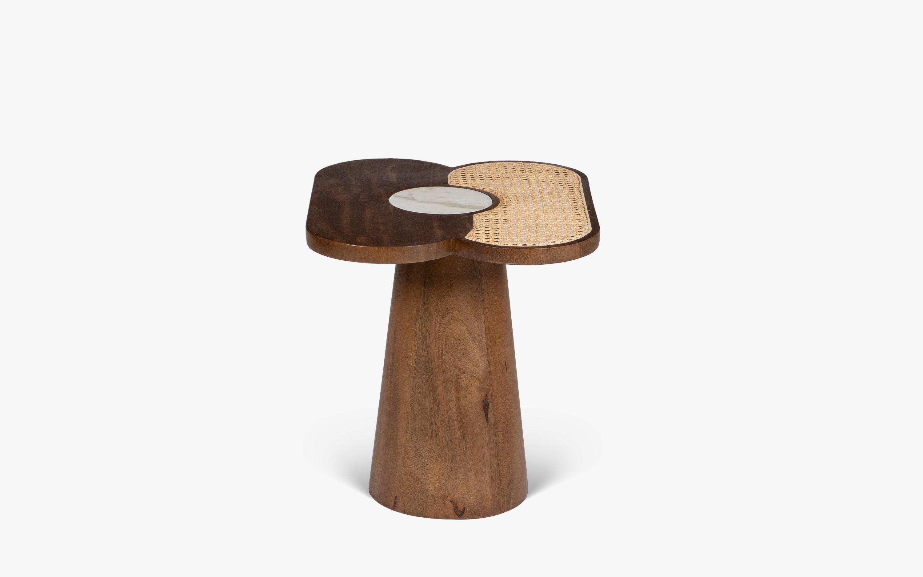 Daisy Accent Side Table for Living Room | Mango Wood End Table