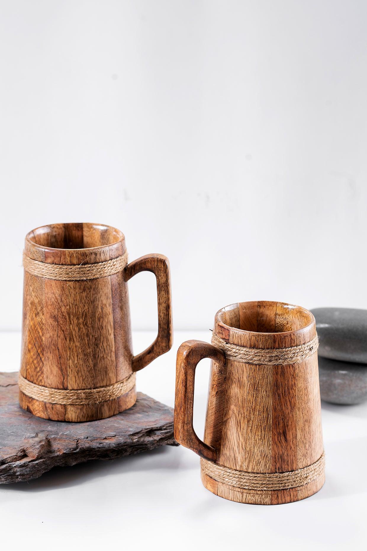 Bulbul Brown Wooden Beer Mug | Stylish Barware & Drinkware