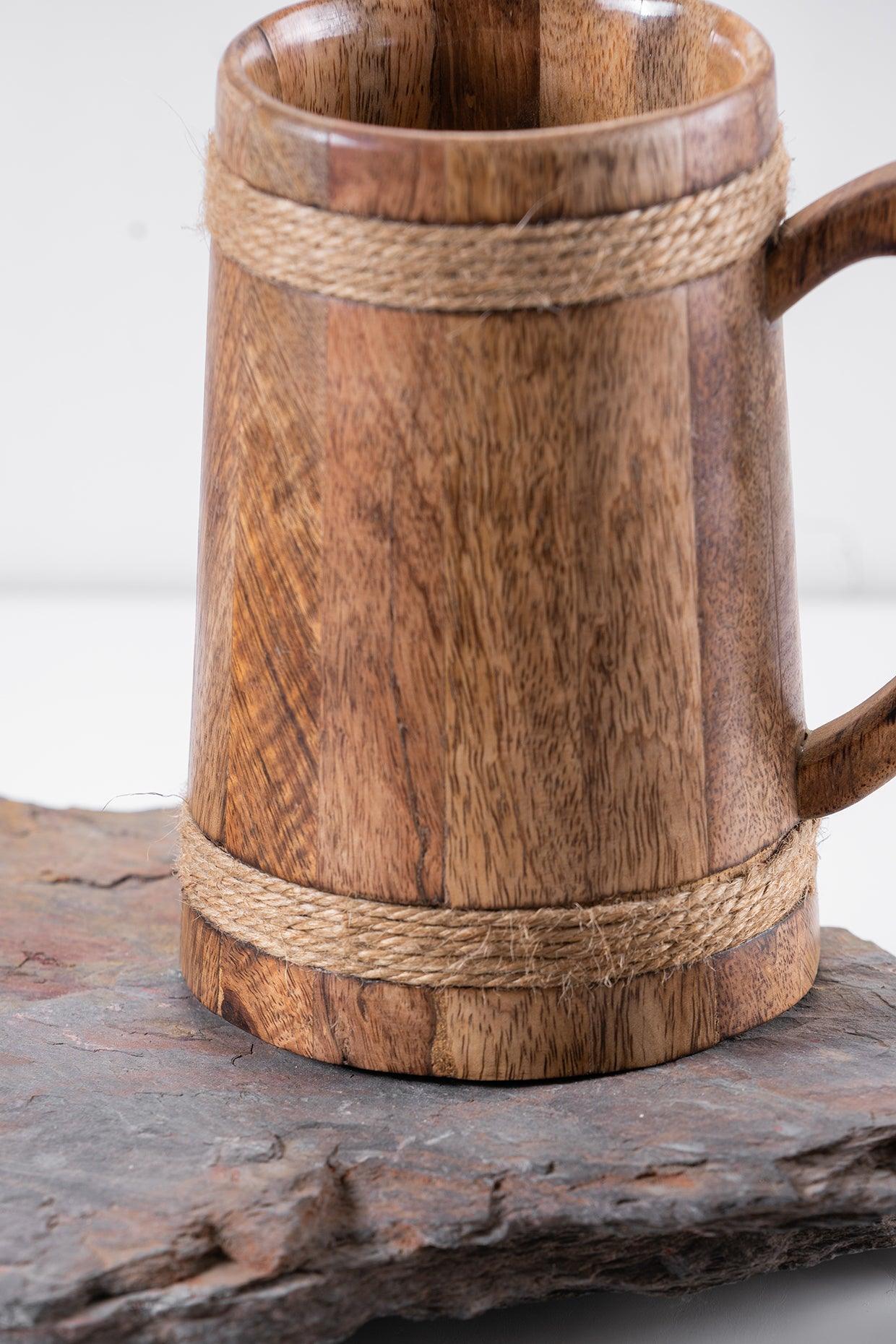 Bulbul Brown Wooden Beer Mug | Stylish Barware & Drinkware