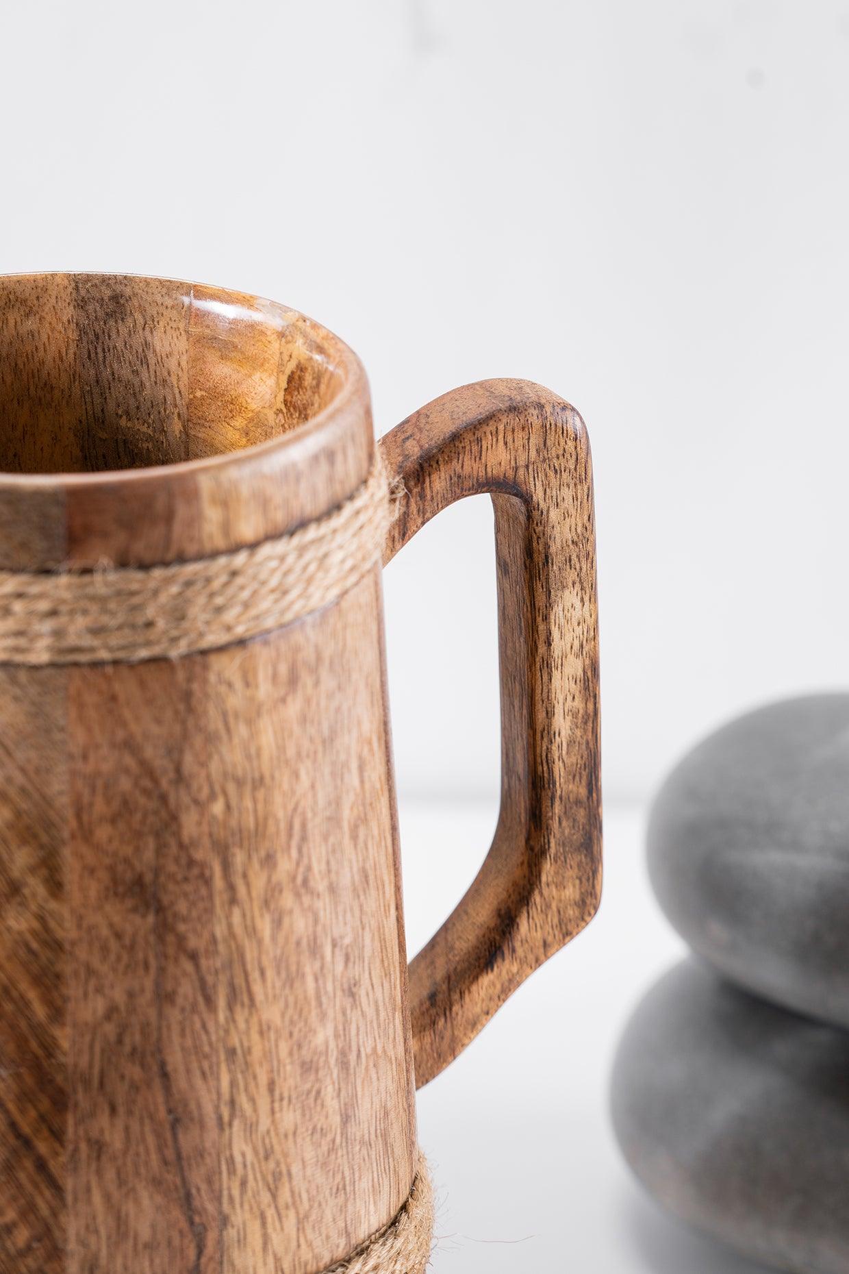 Bulbul Brown Wooden Beer Mug | Stylish Barware & Drinkware