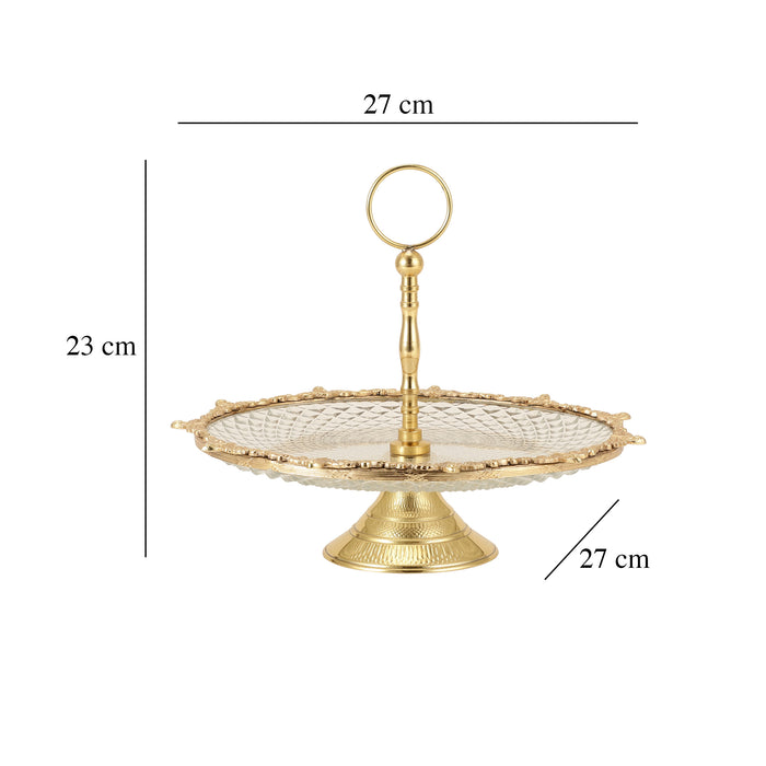 Crystal Spike Cake Stand In Gold