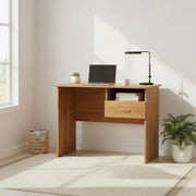 Walnut Wooden Study Table | Modern Compact Study Desk for Home & Students