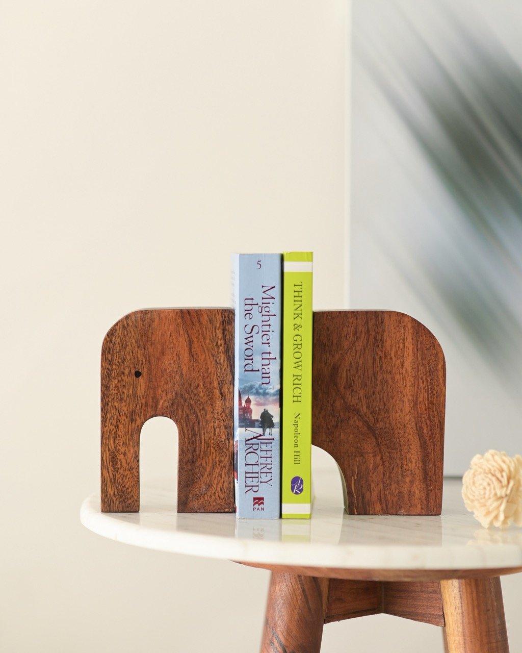 Elephant Bookends | Decorative Book Brackets For Office and Home | Book Stopper